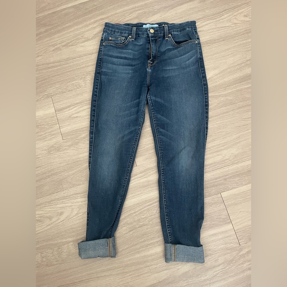 7 for all mankind high waisted Dark Blue Denim Jeans